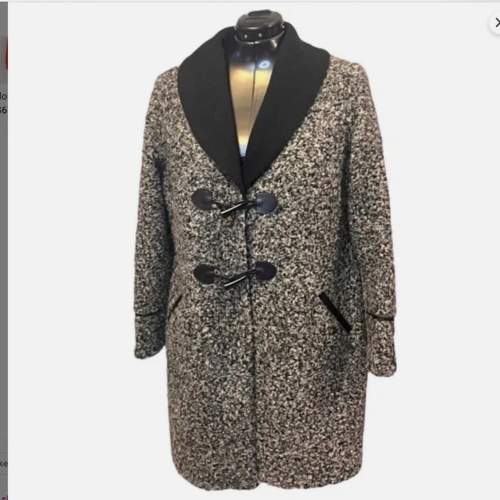 Michael Tyler Boucle Coat with Toggle Closure and Soft Fleece Lining Size XL